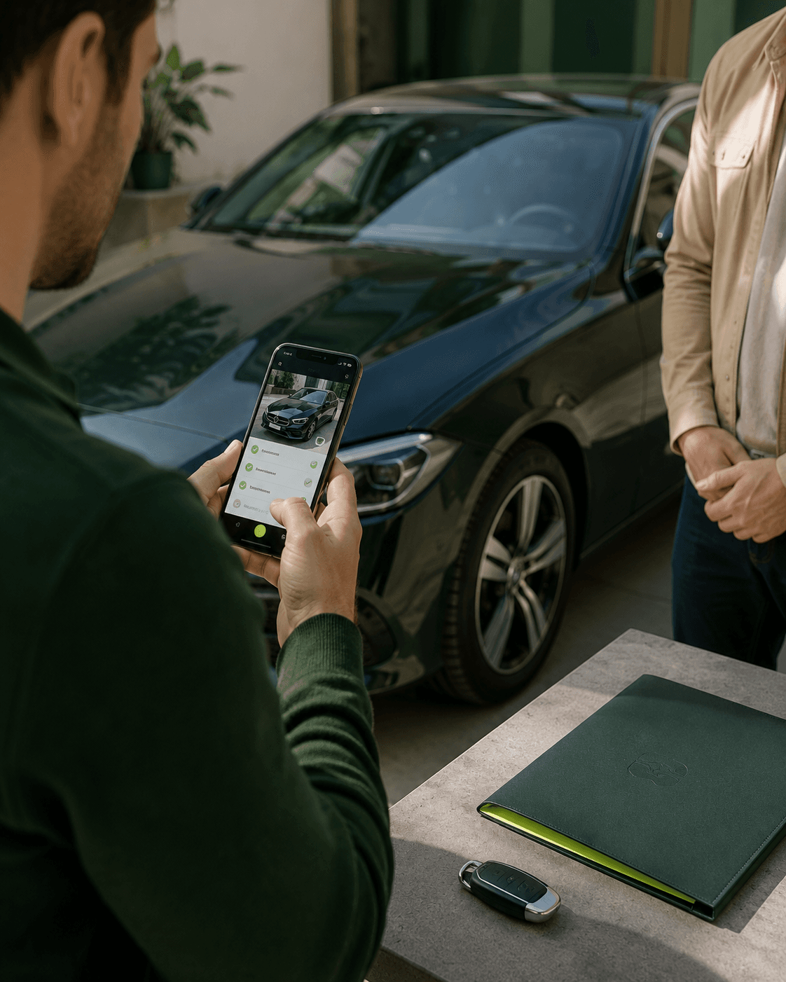Record it together while the vehicle is present